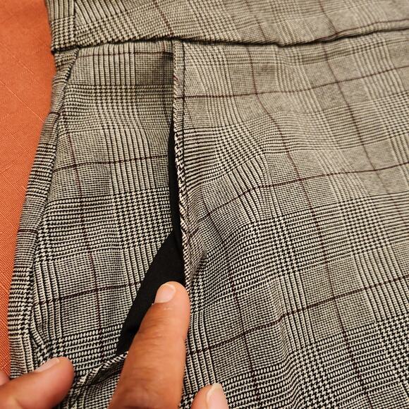 Women's Grey Sz XL Plaid Fitted Mini Skirt Preppy Officesiren - Picture 4 of 8